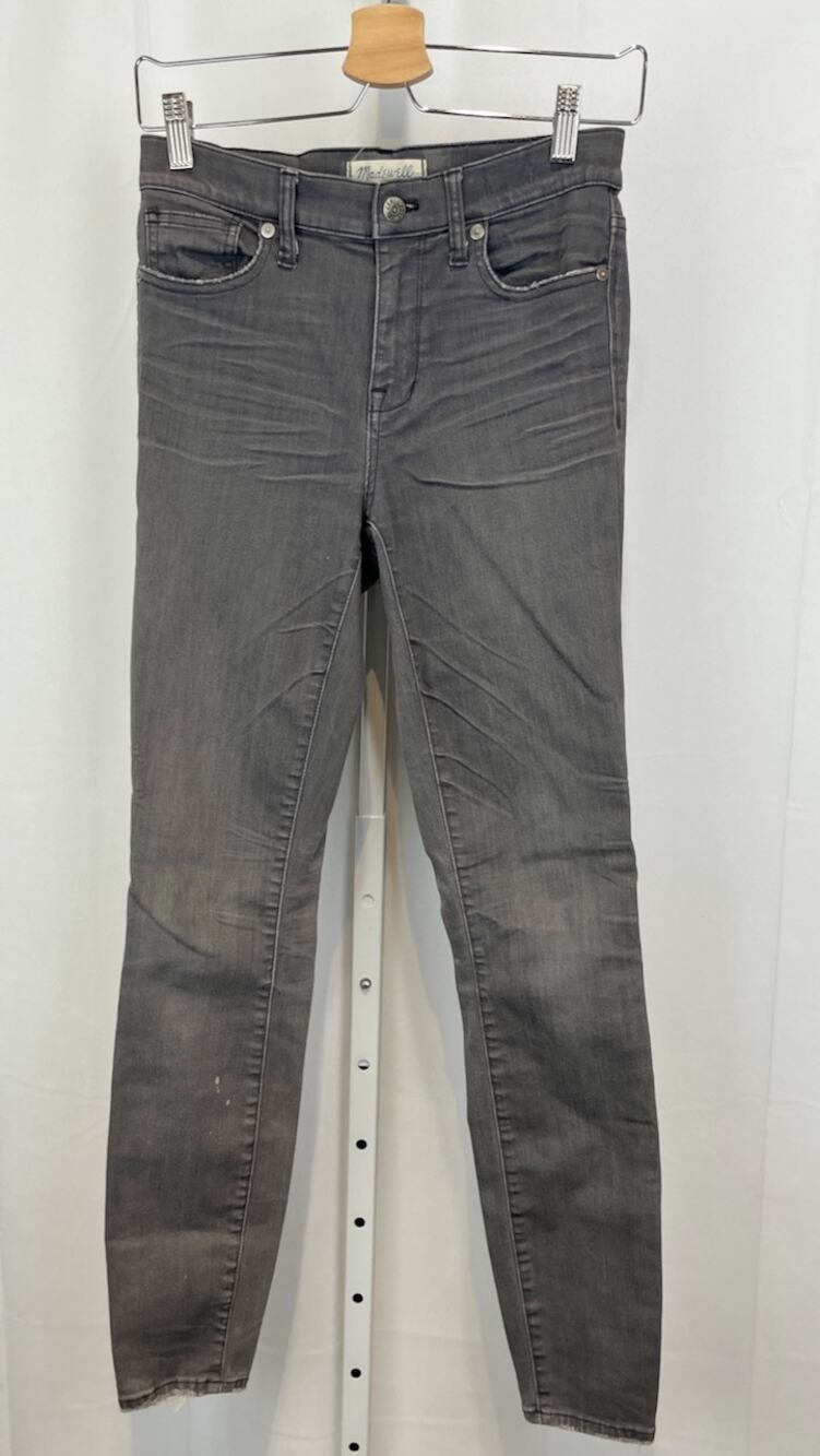 MADEWELL Size 26 High Riser Skinny Jeans C3040 Zip Fly Stretch Cotton Blend Gray